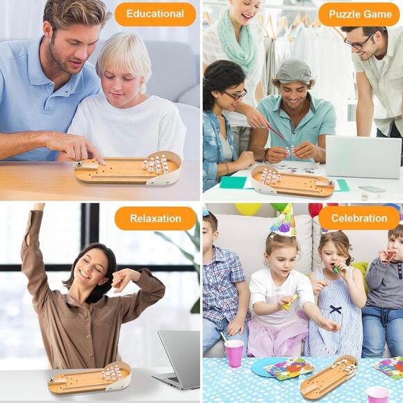 Tabletop‎ Mini Bowling Game Set,Funny White Elephant Gifts - Picture 6 of 7